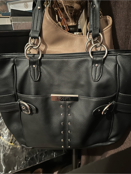 Rosetti Handbags - Rosetti Black Tote with Silver Hardware